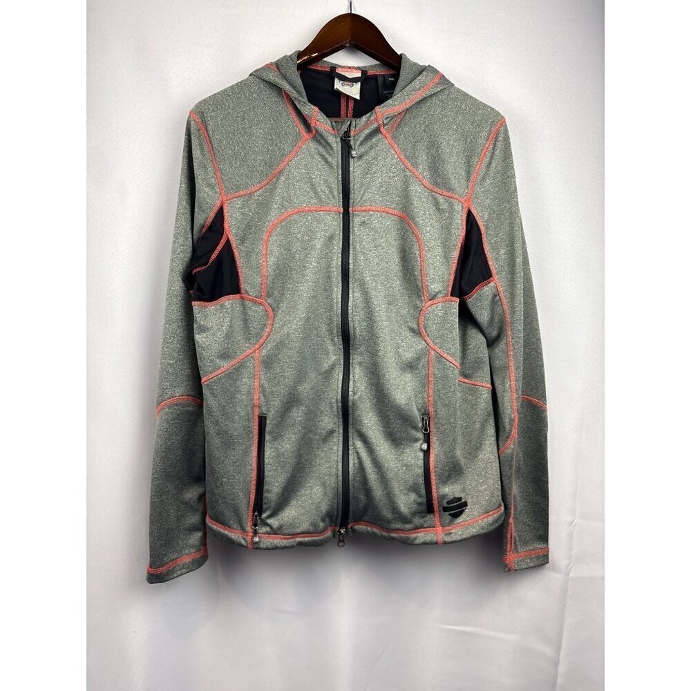 Women’s Harley Davidson Zip-Up Biker Hoodie, with Logo Design on Back